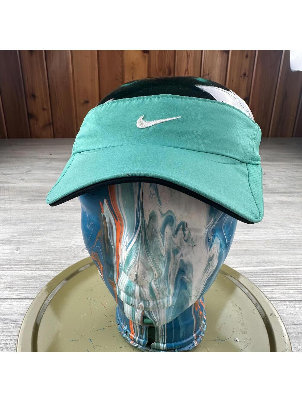 Nike Visor Golf Hat Cap One Size Strapback Teal Turquoise Center Swoosh Dri Fit